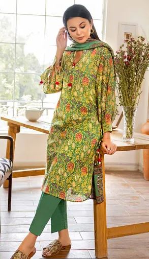 3PC Printed Lawn Unstitched Suit